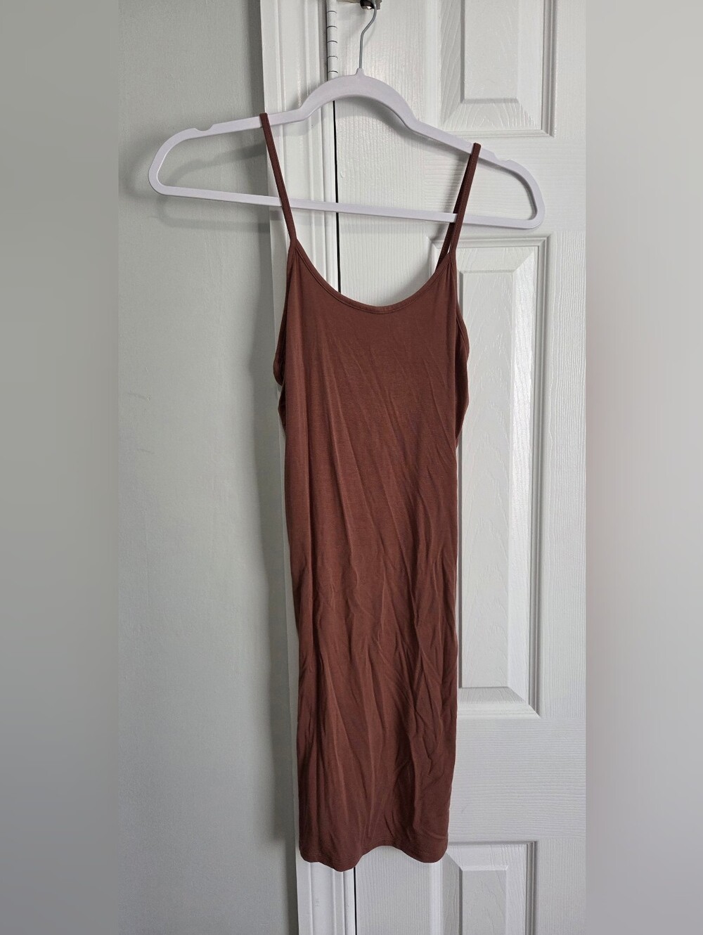 Women's Slim Slip Dress in Brown